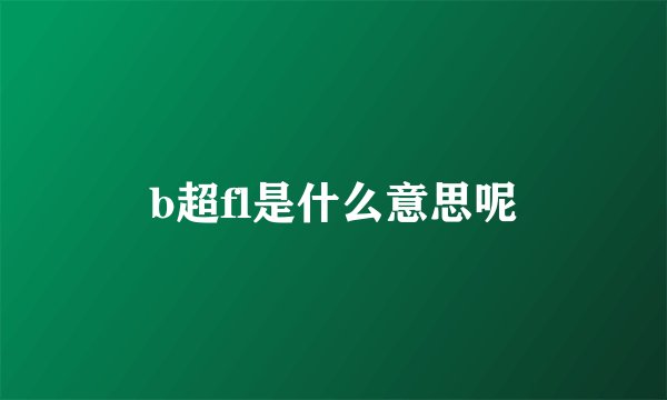 b超fl是什么意思呢