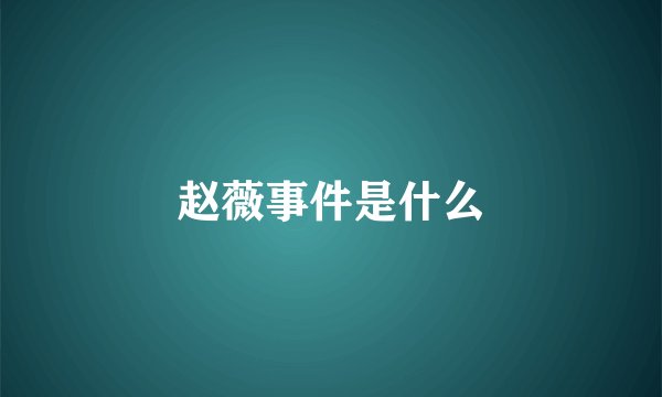 赵薇事件是什么
