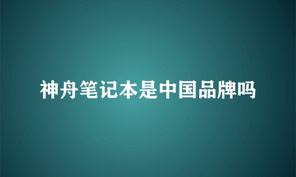 神舟笔记本是中国品牌吗