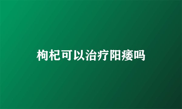 枸杞可以治疗阳痿吗