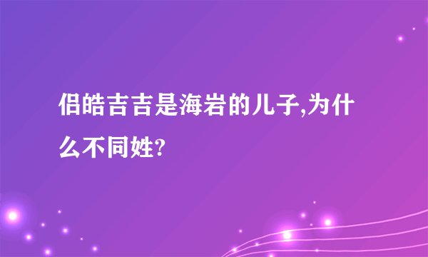 侣皓吉吉是海岩的儿子,为什么不同姓?