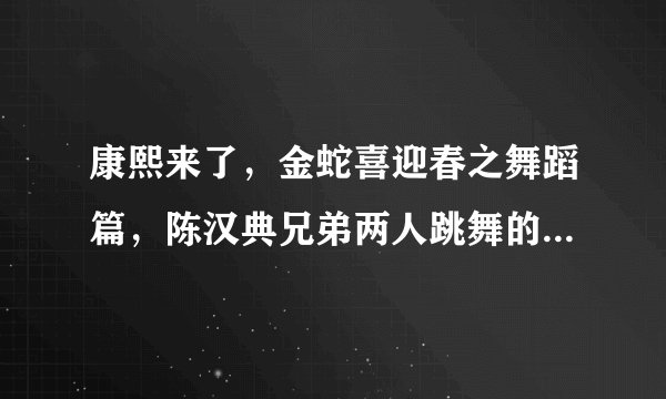 康熙来了，金蛇喜迎春之舞蹈篇，陈汉典兄弟两人跳舞的背景音乐，中间的一段？