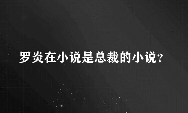 罗炎在小说是总裁的小说？