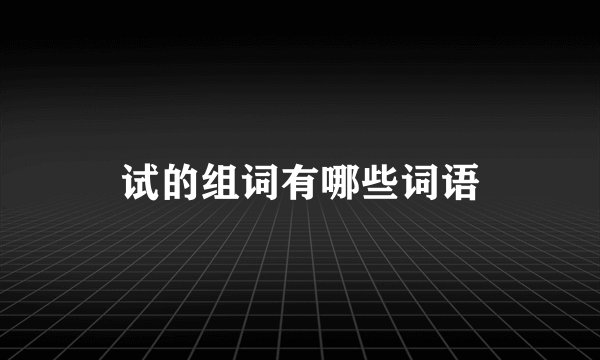 试的组词有哪些词语