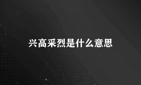 兴高采烈是什么意思