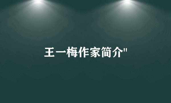 王一梅作家简介