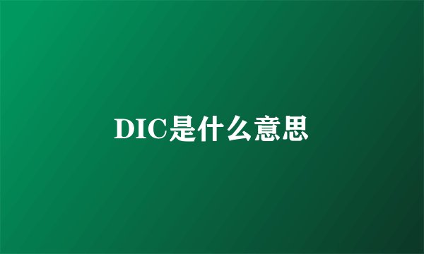 DIC是什么意思