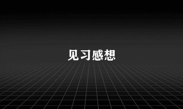 见习感想