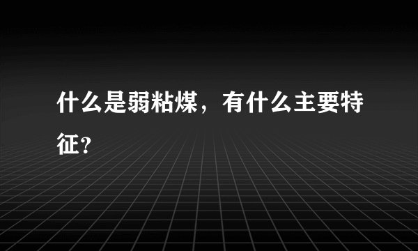 什么是弱粘煤，有什么主要特征？