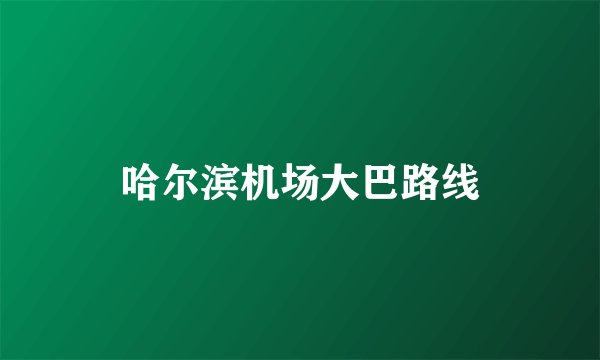 哈尔滨机场大巴路线