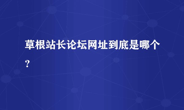 草根站长论坛网址到底是哪个?