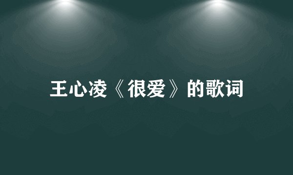 王心凌《很爱》的歌词