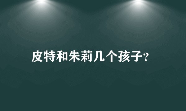 皮特和朱莉几个孩子？