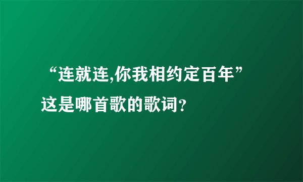 “连就连,你我相约定百年”这是哪首歌的歌词？