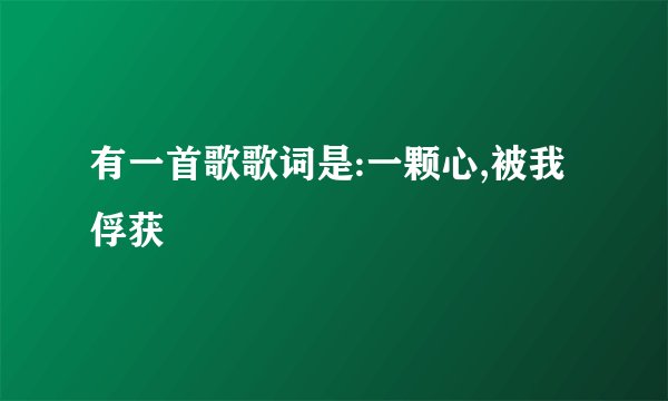 有一首歌歌词是:一颗心,被我俘获