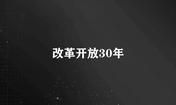 改革开放30年