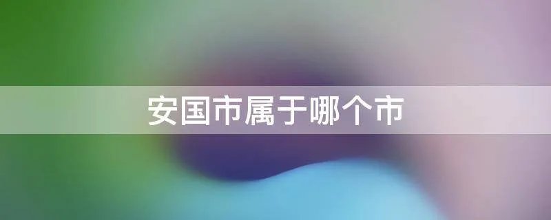 安国市属于哪个市