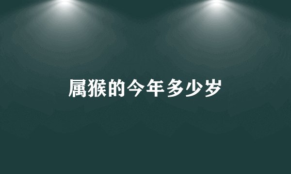 属猴的今年多少岁