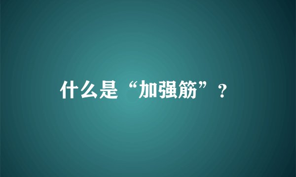 什么是“加强筋”？