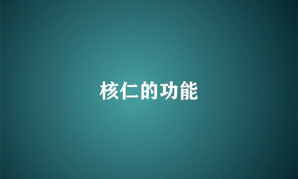 核仁的功能