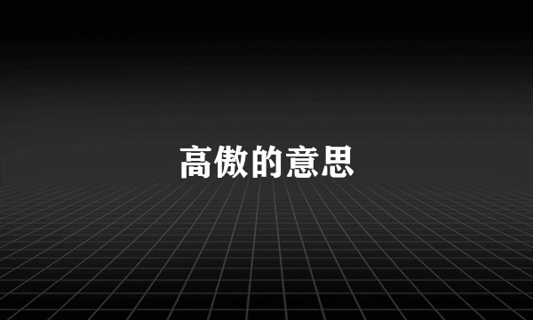 高傲的意思