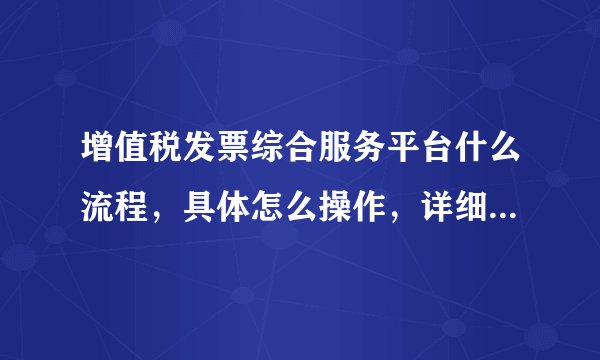 增值税发票综合服务平台什么流程,具体怎么操作,详细点可以吗?