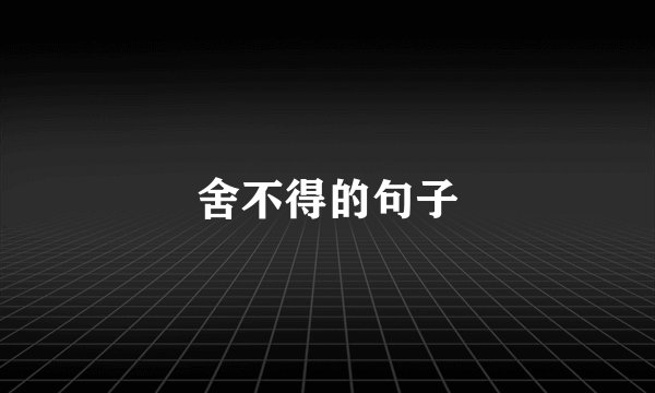 舍不得的句子