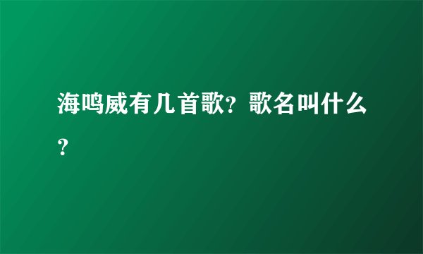 海鸣威有几首歌?歌名叫什么?