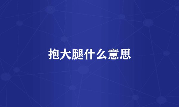 抱大腿什么意思