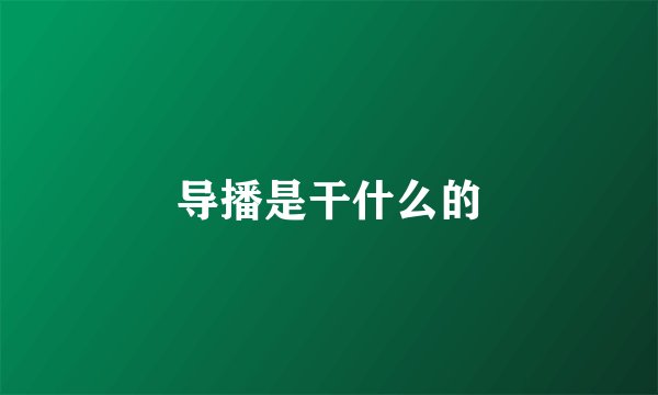 导播是干什么的