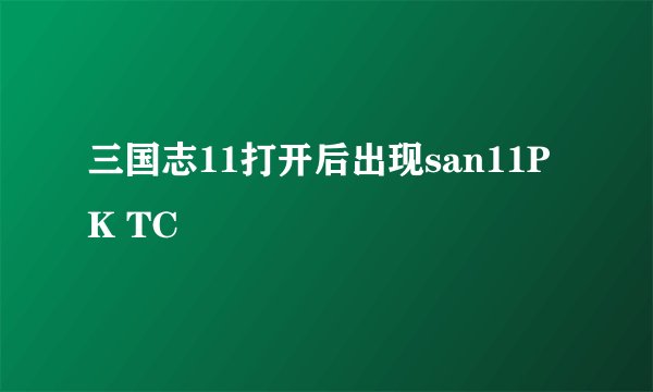 三国志11打开后出现san11PK TC