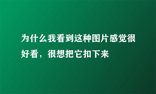 为什么我看到这种图片感觉很好看，很想把它扣下来