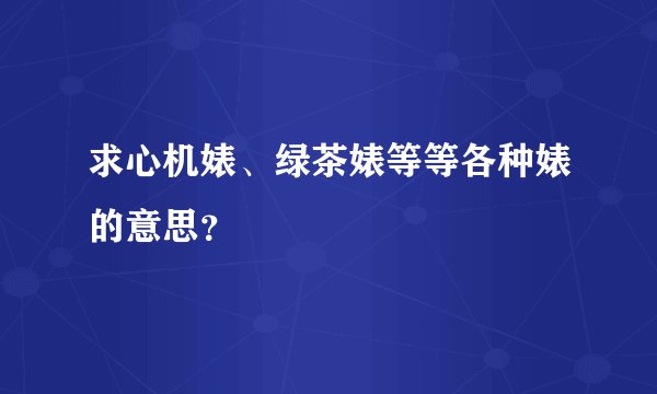 求心机婊、绿茶婊等等各种婊的意思？