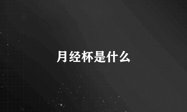 月经杯是什么