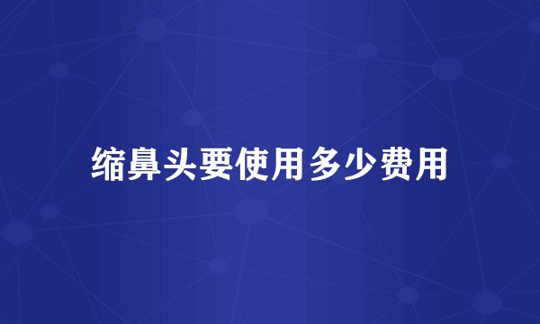 缩鼻头要使用多少费用
