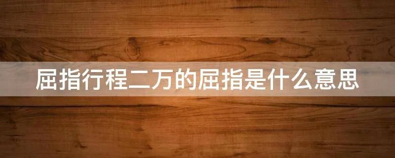 屈指行程二万的屈指是什么意思