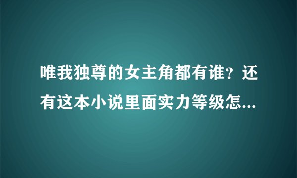 唯我独尊的女主角都有谁？还有这本小说里面实力等级怎么分的？