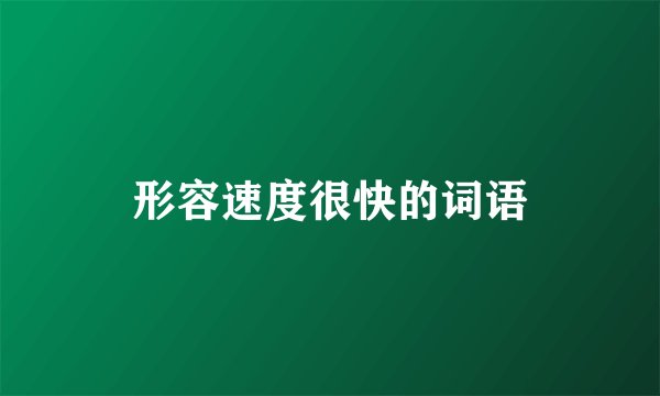 形容速度很快的词语