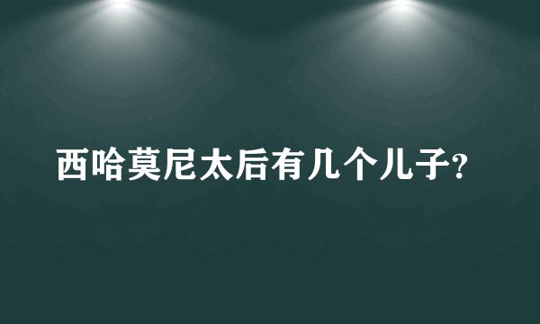 西哈莫尼太后有几个儿子?