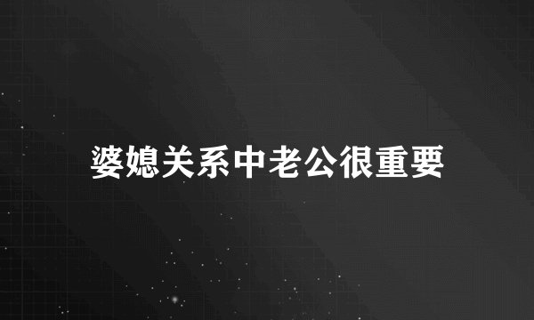 婆媳关系中老公很重要