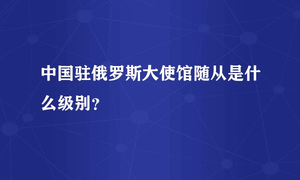 中国驻俄罗斯大使馆随从是什么级别？
