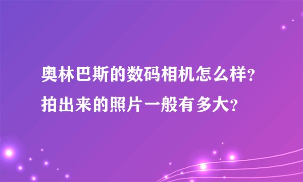 奥林巴斯的数码相机怎么样?拍出来的照片一般有多大?
