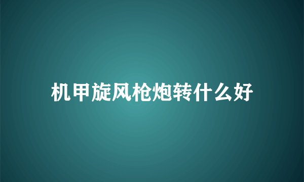 机甲旋风枪炮转什么好