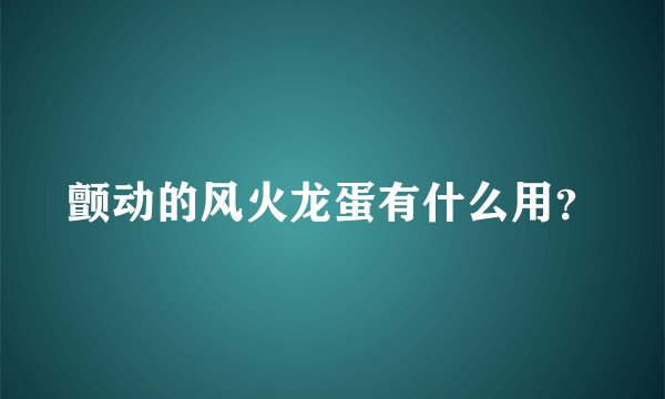颤动的风火龙蛋有什么用？