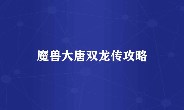 魔兽大唐双龙传攻略