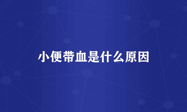小便带血是什么原因