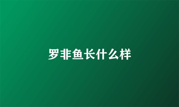 罗非鱼长什么样