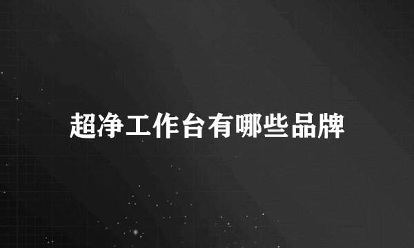 超净工作台有哪些品牌