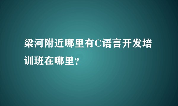 梁河附近哪里有C语言开发培训班在哪里？