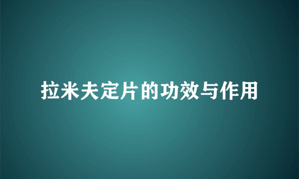 拉米夫定片的功效与作用